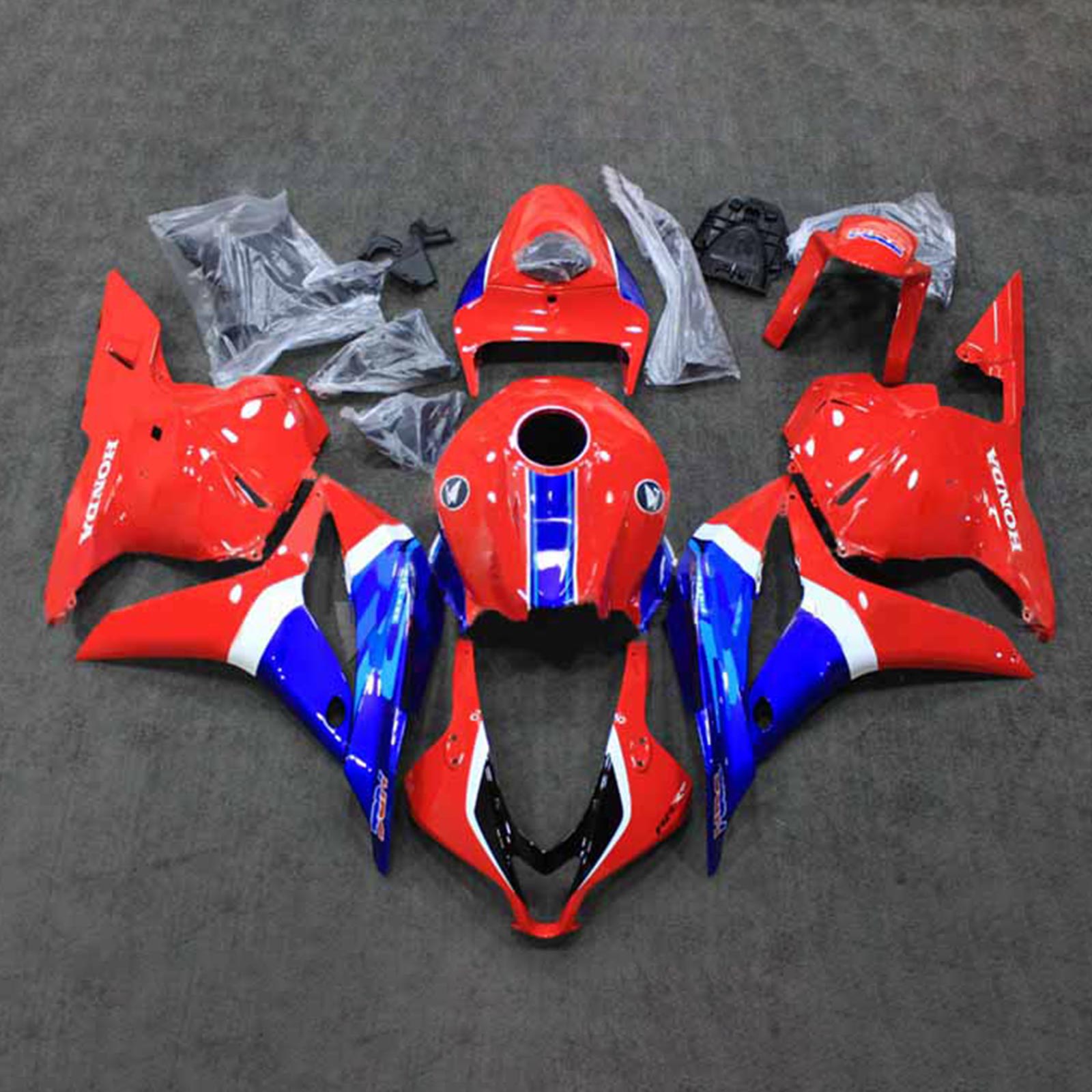 Amotopart 2009-2012 Honda CBR600RR Kit de carenado rojo azul blanco