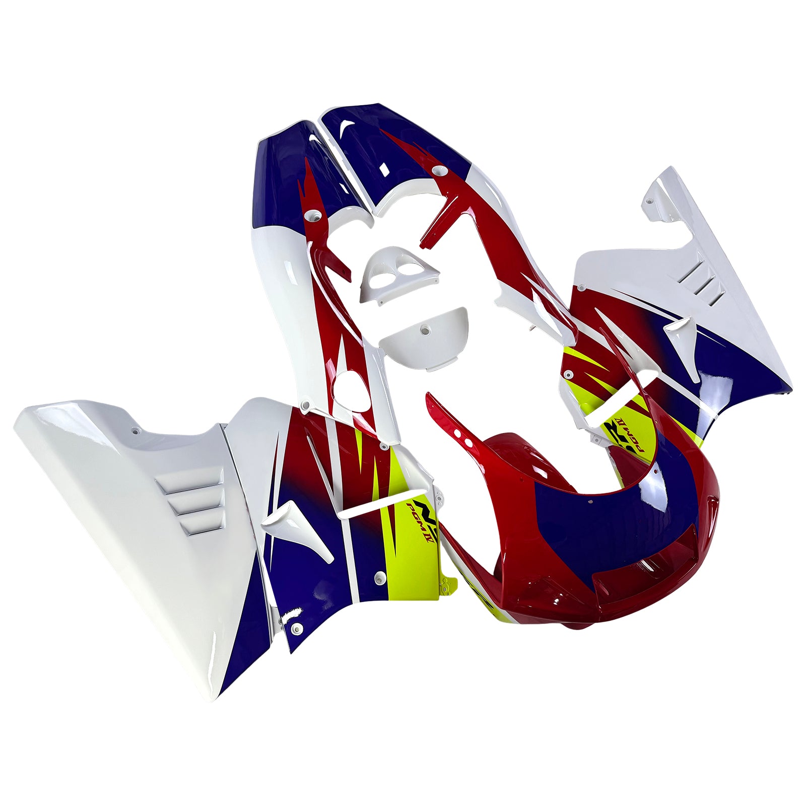 Amotopart 1994-1996 Honda NSR250 PGM-4 White/Red/Blue/Yellow Fairing Kit