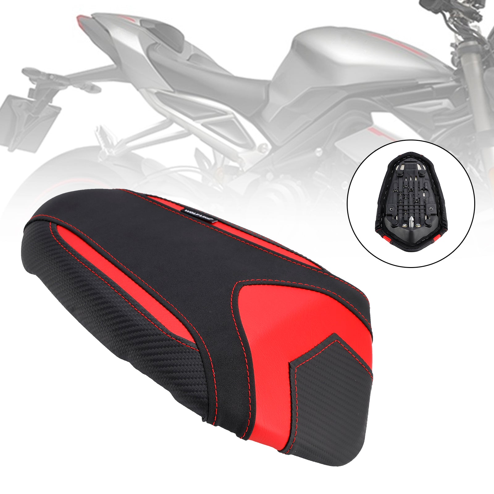 Triumph Street Triple 765 S R 19-24 Rear Passenger Seat Pillion Saddle Flat Black