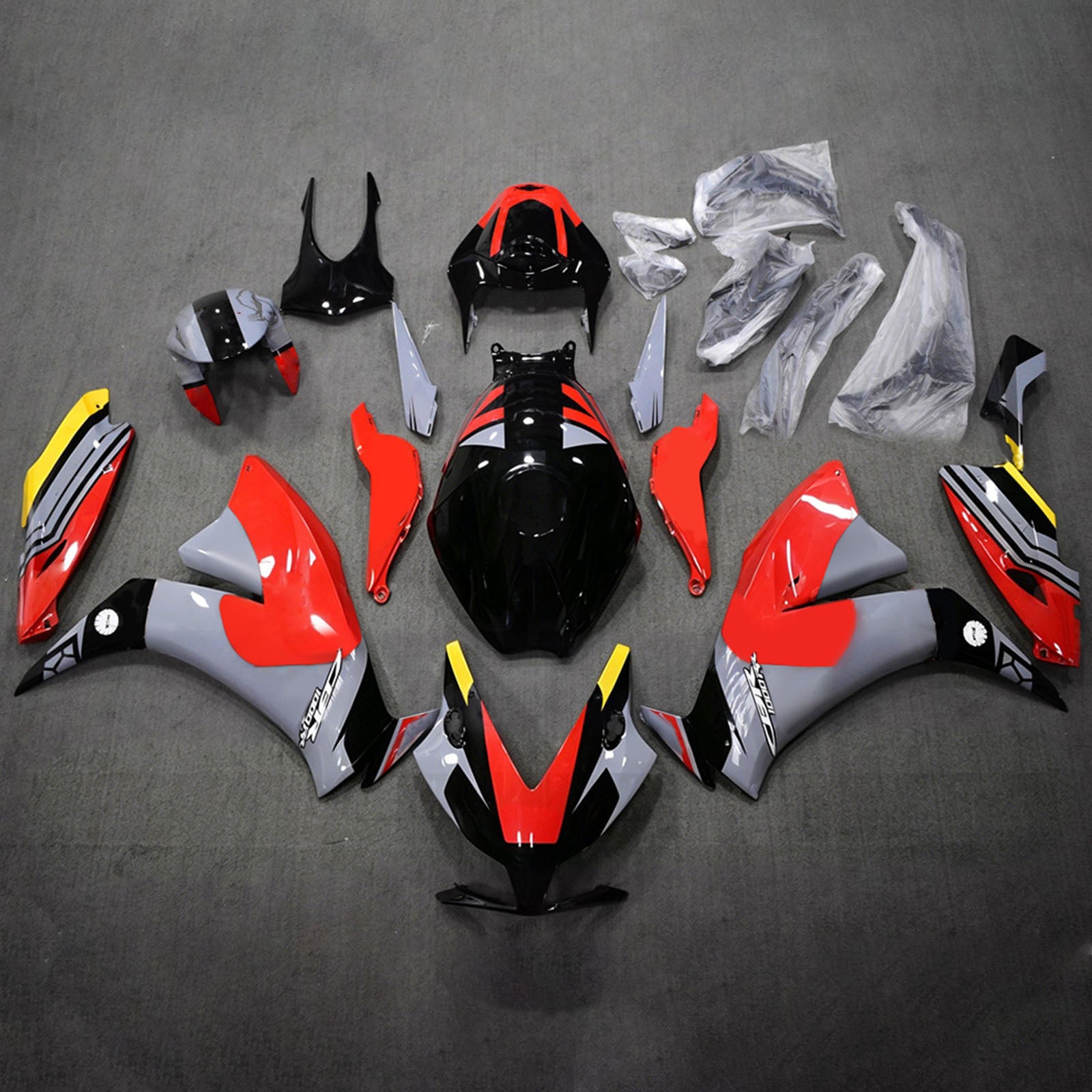 Amotopart 2012-2016 Honda CBR1000RR Grey/Orange Fairing Kit