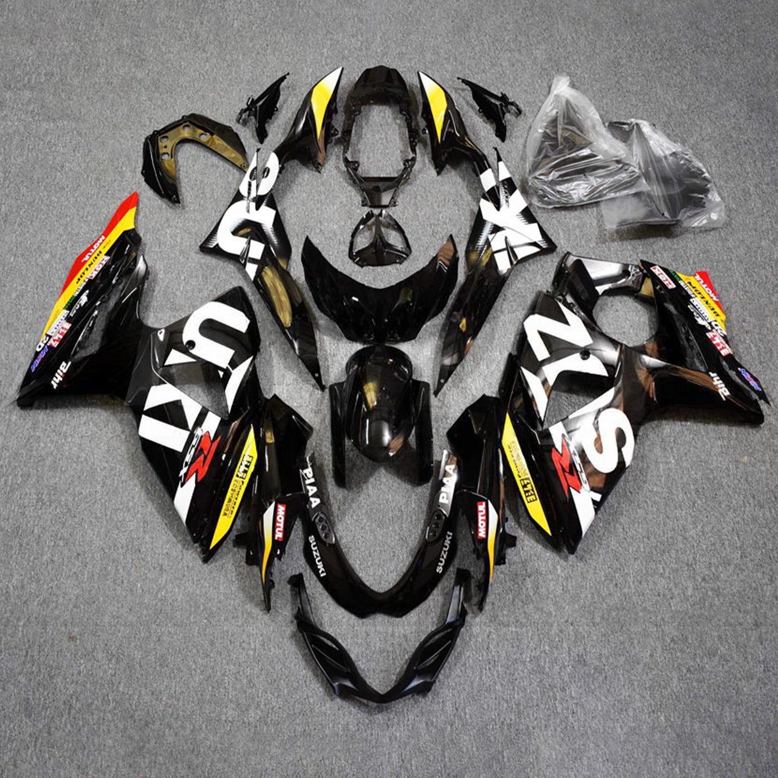 Zestaw owiewek Amotopart 2009-2016 Suzuki GSXR1000 czarno-biało-żółty