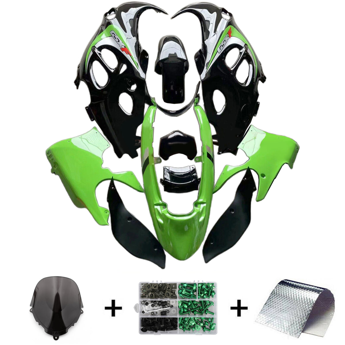 Amotopart 2005-2006 Suzuki Katana GSX600F GSX750F Green&Black Fairing Kit