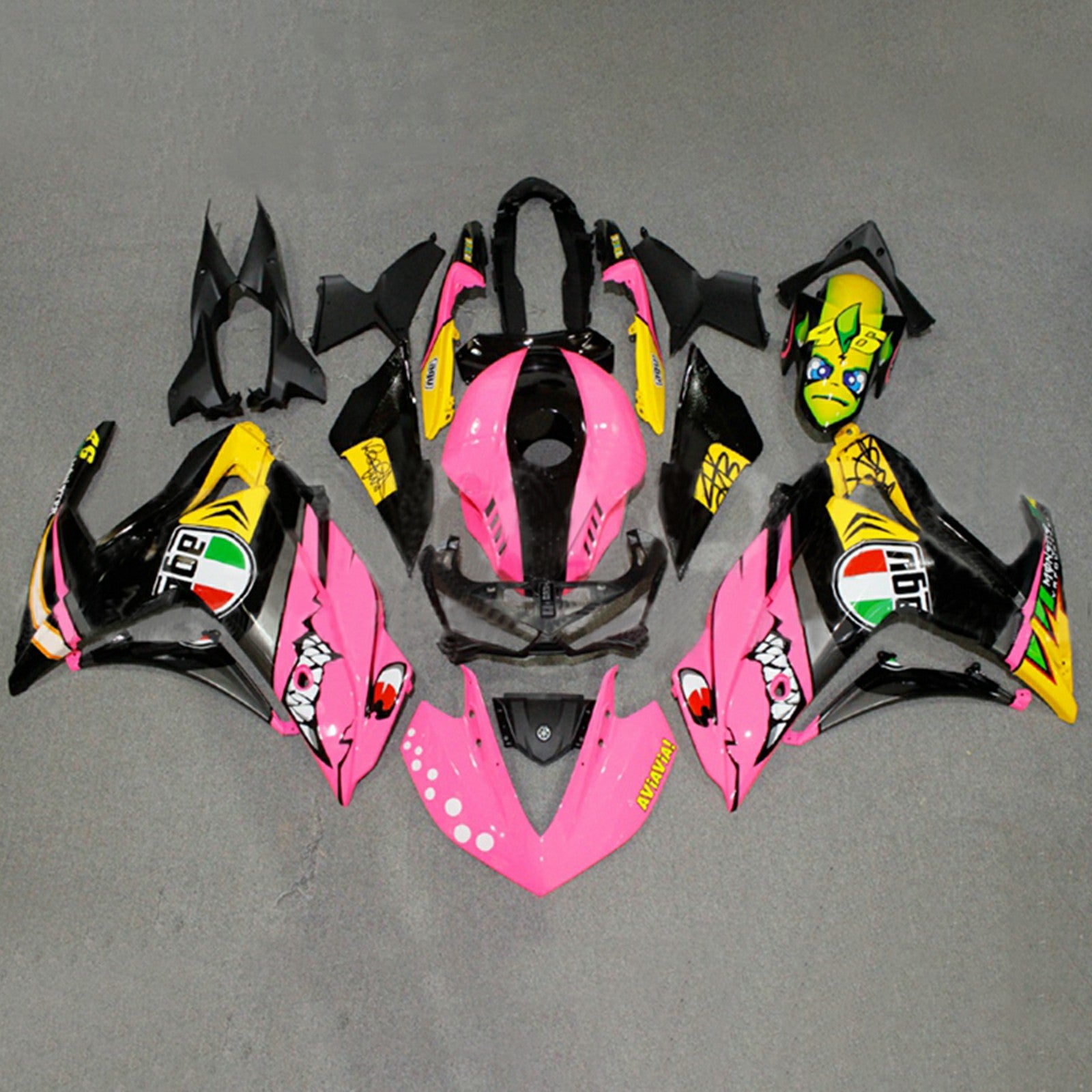 Amotopart YZF-R3 2014-2018 R25 2015-2017 Yamaha Pink&Yellow 
Fairing Kit