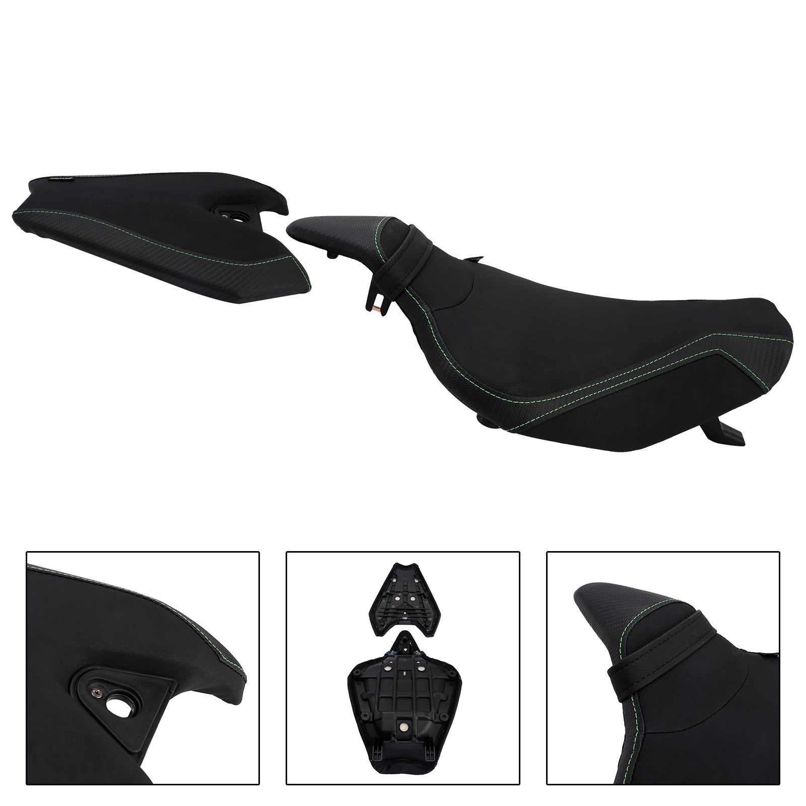Kawasaki Z1000-coureur 2014-2025&PPassagiersstoelset Achterkussen Zwart