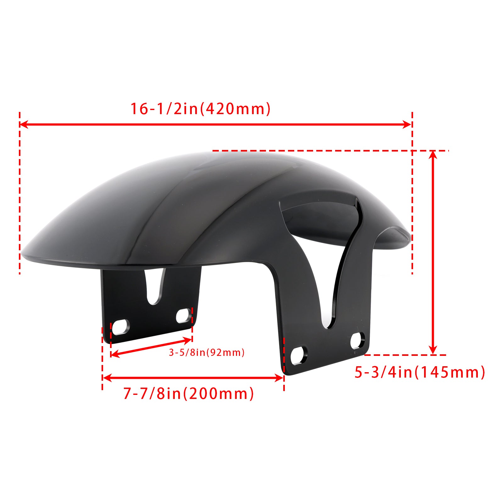 2018-2024 M8 Softail Fat Boy FLFB 160 R18 Fender delantero de ABS corto