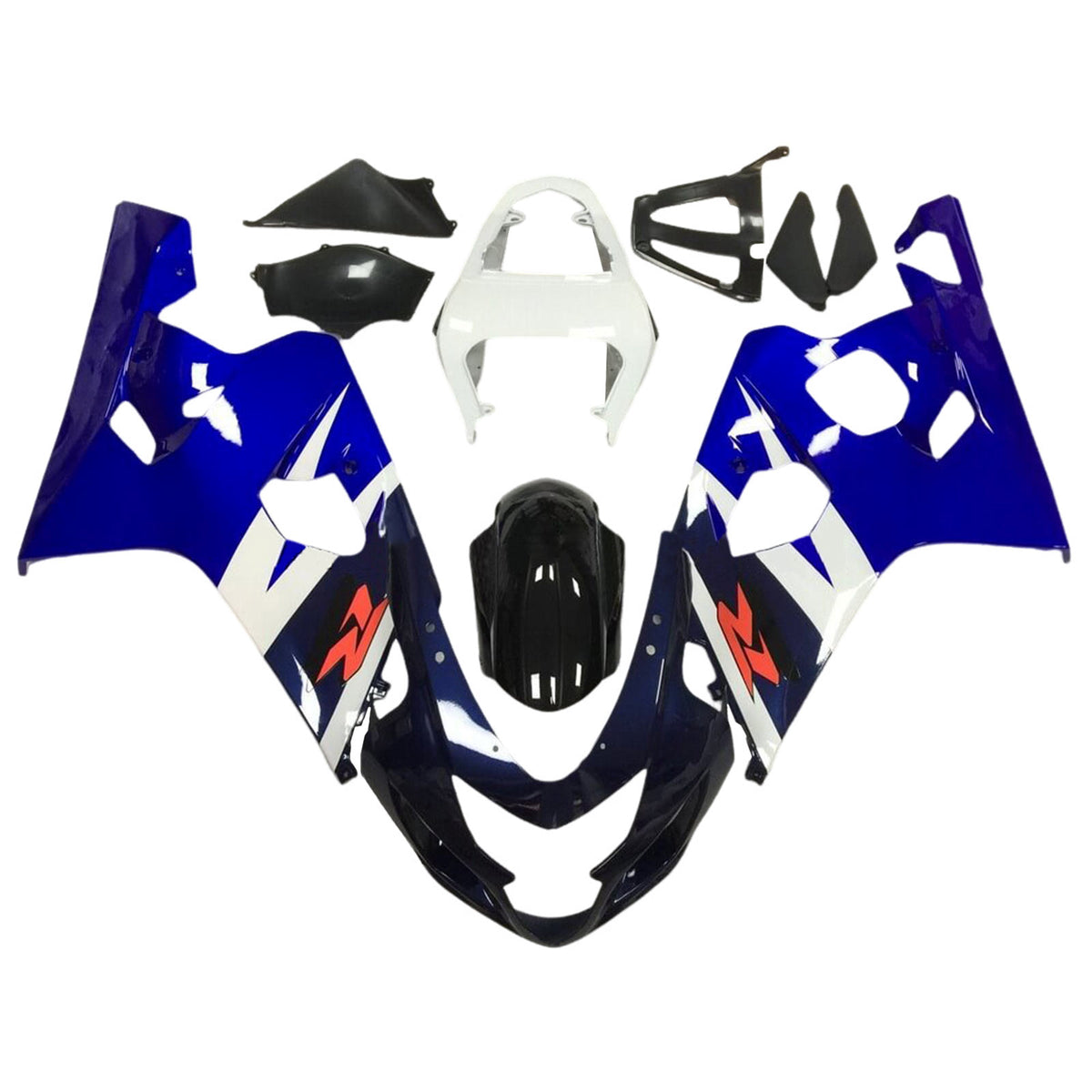 Amotopart 2004–2005 K4 GSXR 600/750 Suzuki Blue &amp; Black Style4 Verkleidungsset