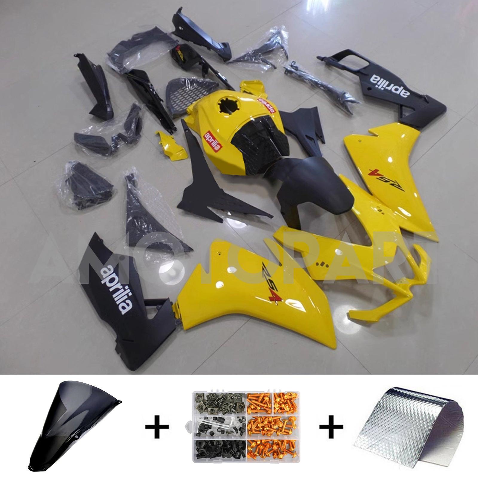 AMOTOPART 2012-2016 APRILIA RS4 125 50 Black Yellow Fairing Kit
