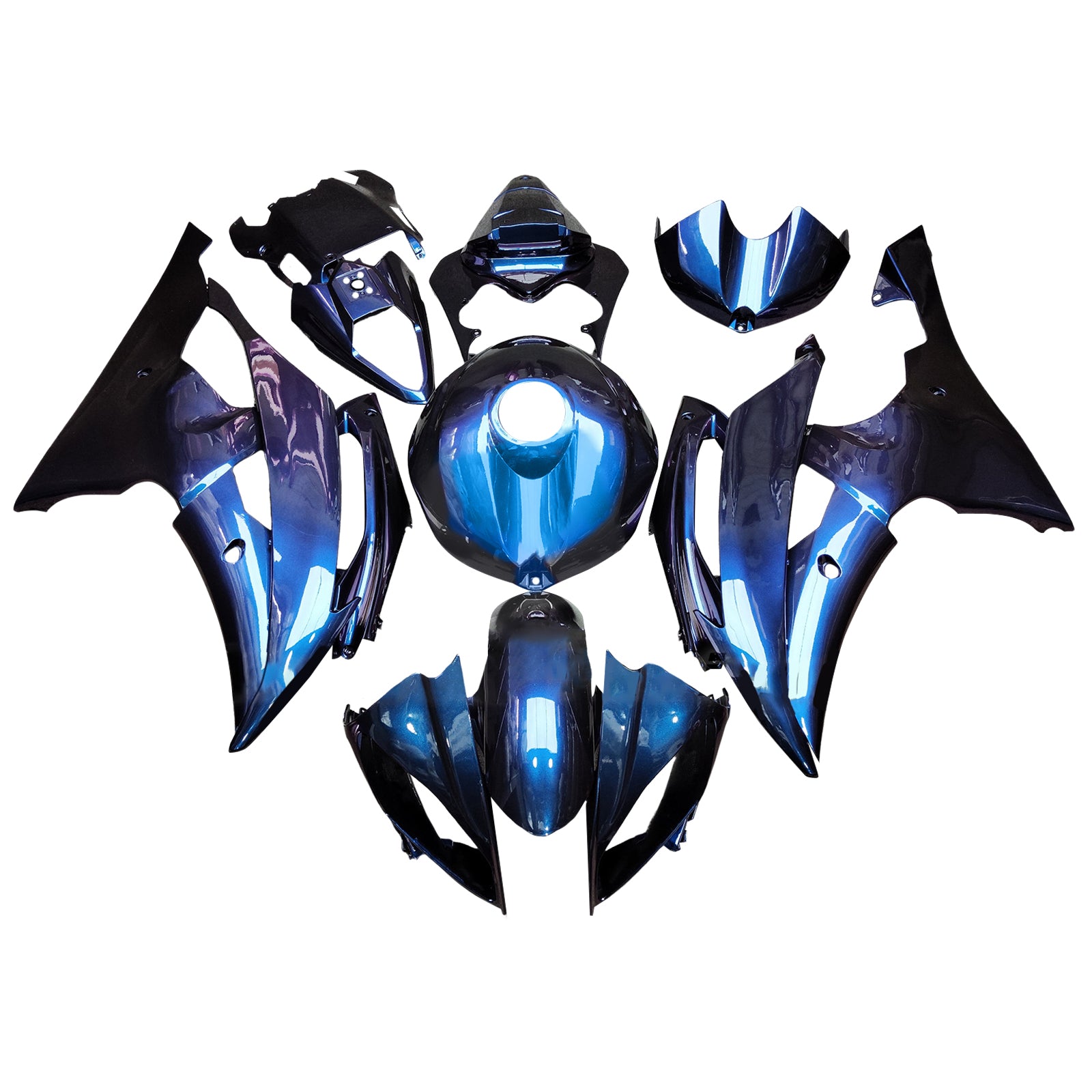 Amotopart 2008-2016 Yamaha YZF-R6 Blue Purple Chameleon Fairing Kit