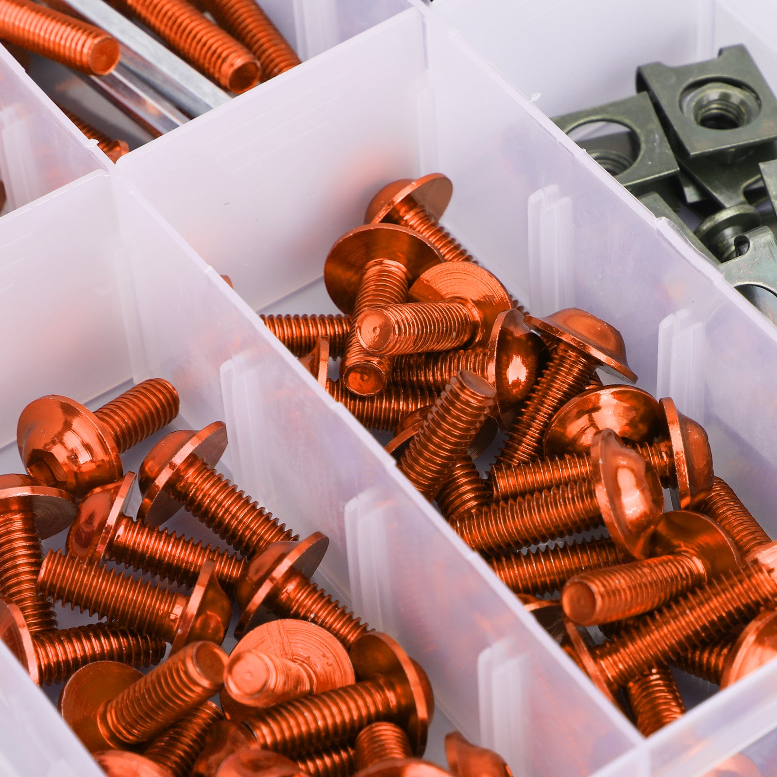 177PCS Motorcycle Sportbike Windscreen Fairing Bolts Kit Orange Fastener Screws