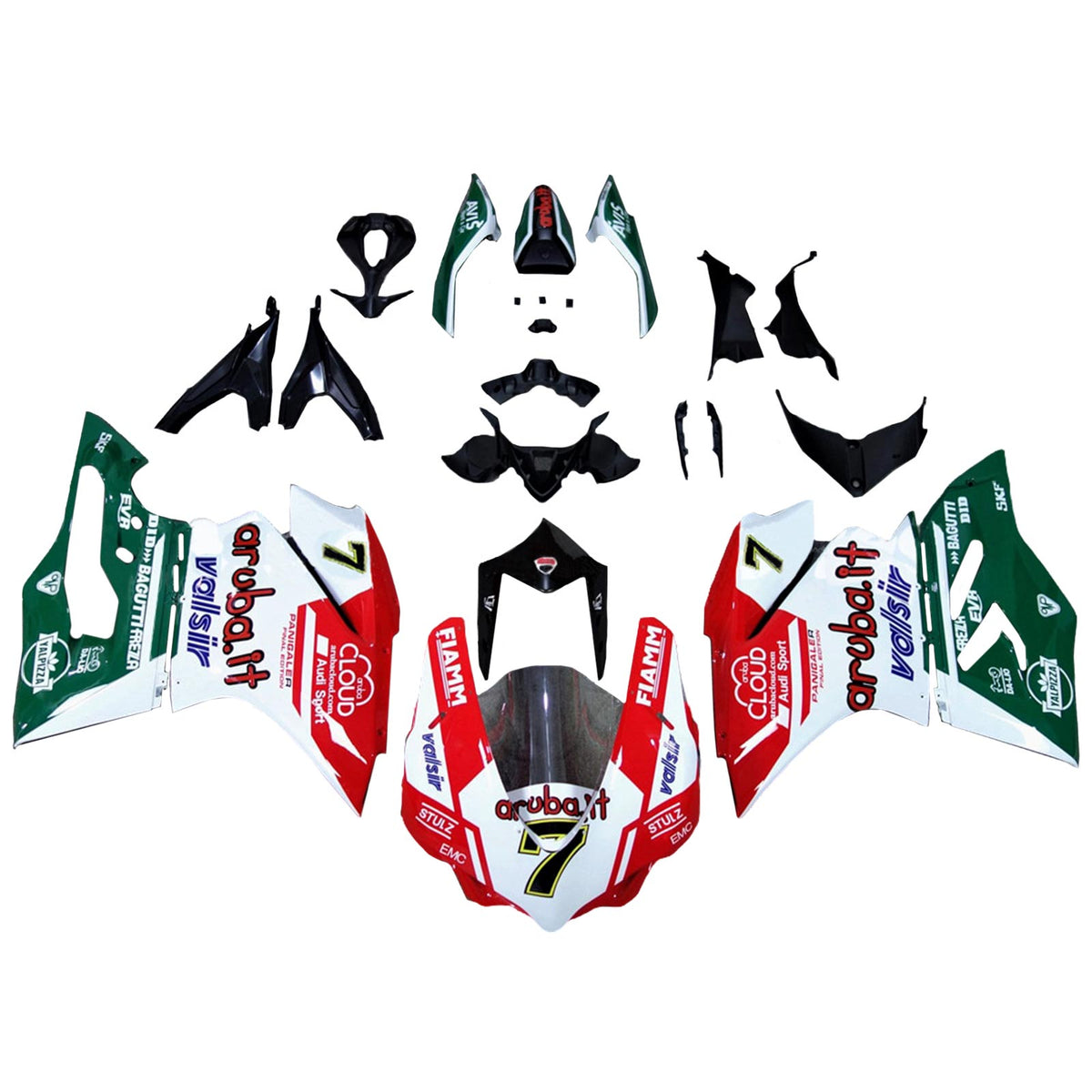 Amotopart 2015-2020 Ducati 1299 959 Red&Green Style2 Fairing Kit