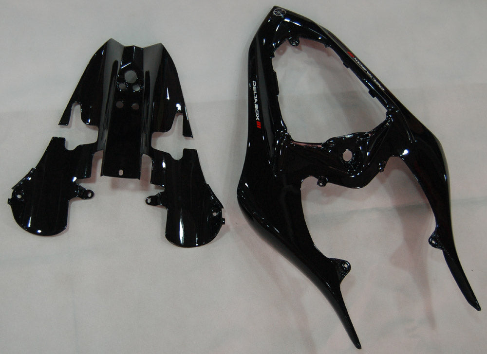 Amotopart 2007-2008 Yamaha YZF 1000 R1 Nero lucido con kit carenatura Red Flame