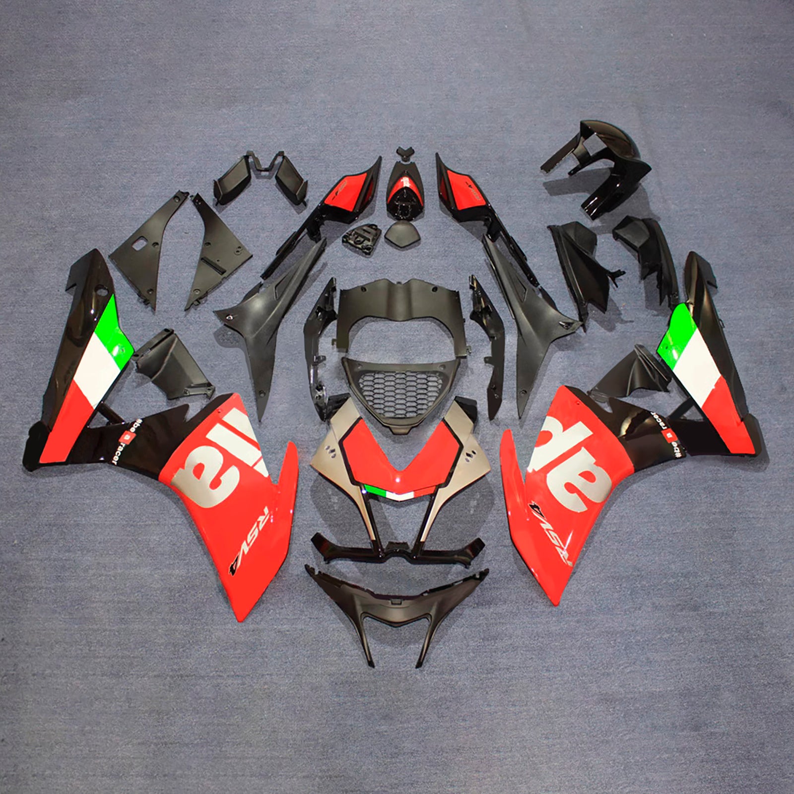 Amotopart 2009-2015 Aprilia RSV4 1000 Green Black Red Fairing Kit