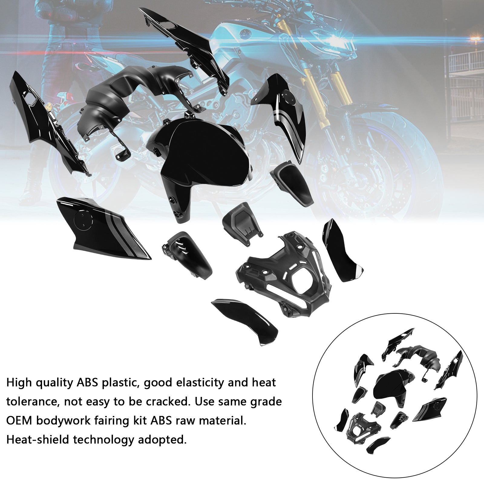 Amotopart 2021-2023 Yamaha MT 09 Fairing Kit