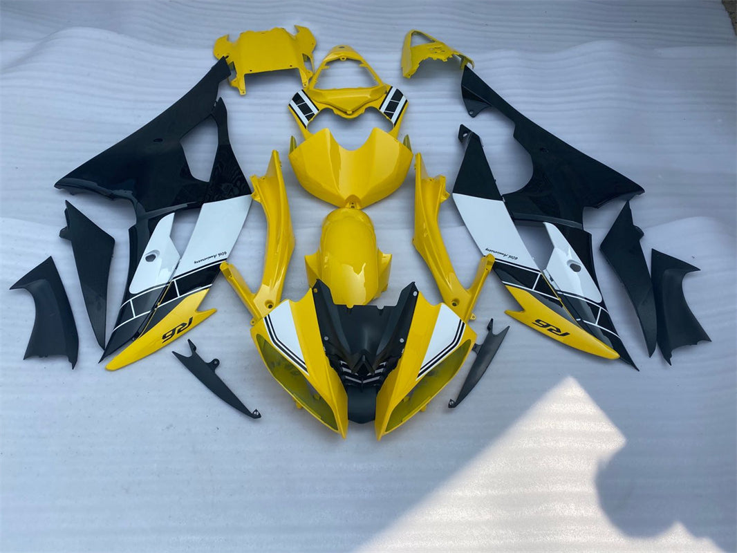 Kit de carenado Amotopart Yamaha YZF 600 R6 2008-2016 amarillo y negro