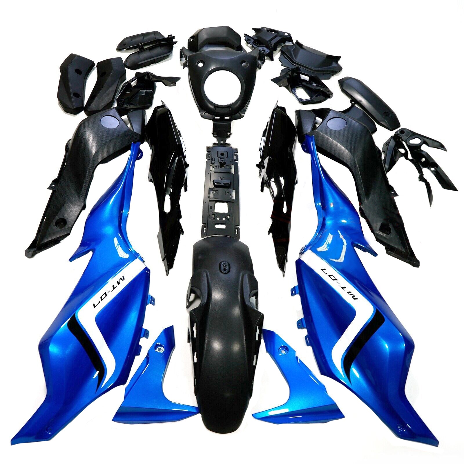 Amotopart 2012-2017 Yamaha MT-07 / FZ-07 Black White Blue  Fairing Kit