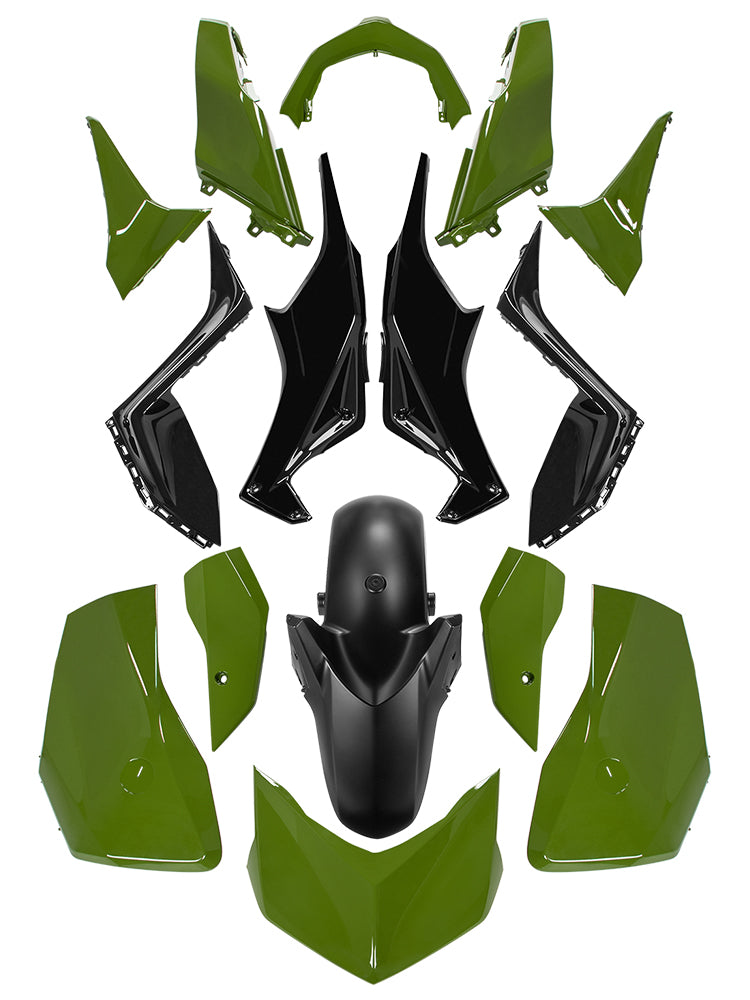 Amotopart 2023-2024 Yamaha X-MAX 300 Glossy Black Green Fairing Kit