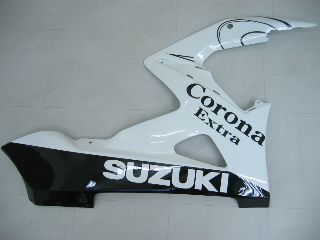 Amotopart 2005–2006 Suzuki GSXR1000 K5 Verkleidungsset, Weiß mit schwarzen Streifen