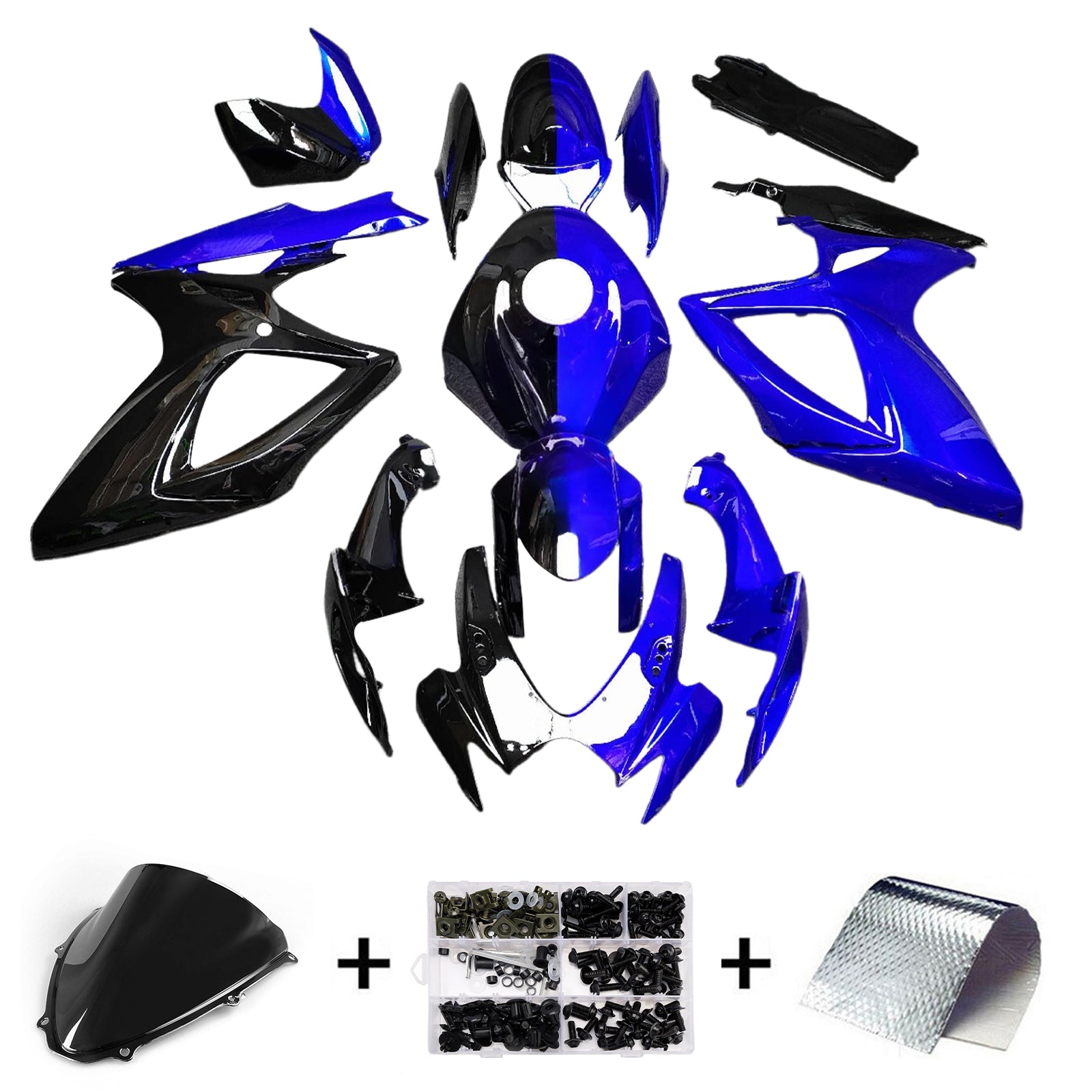 Amotopart 2006-2007 Suzuki GSXR 600/750 Blue Black Fairing Kit