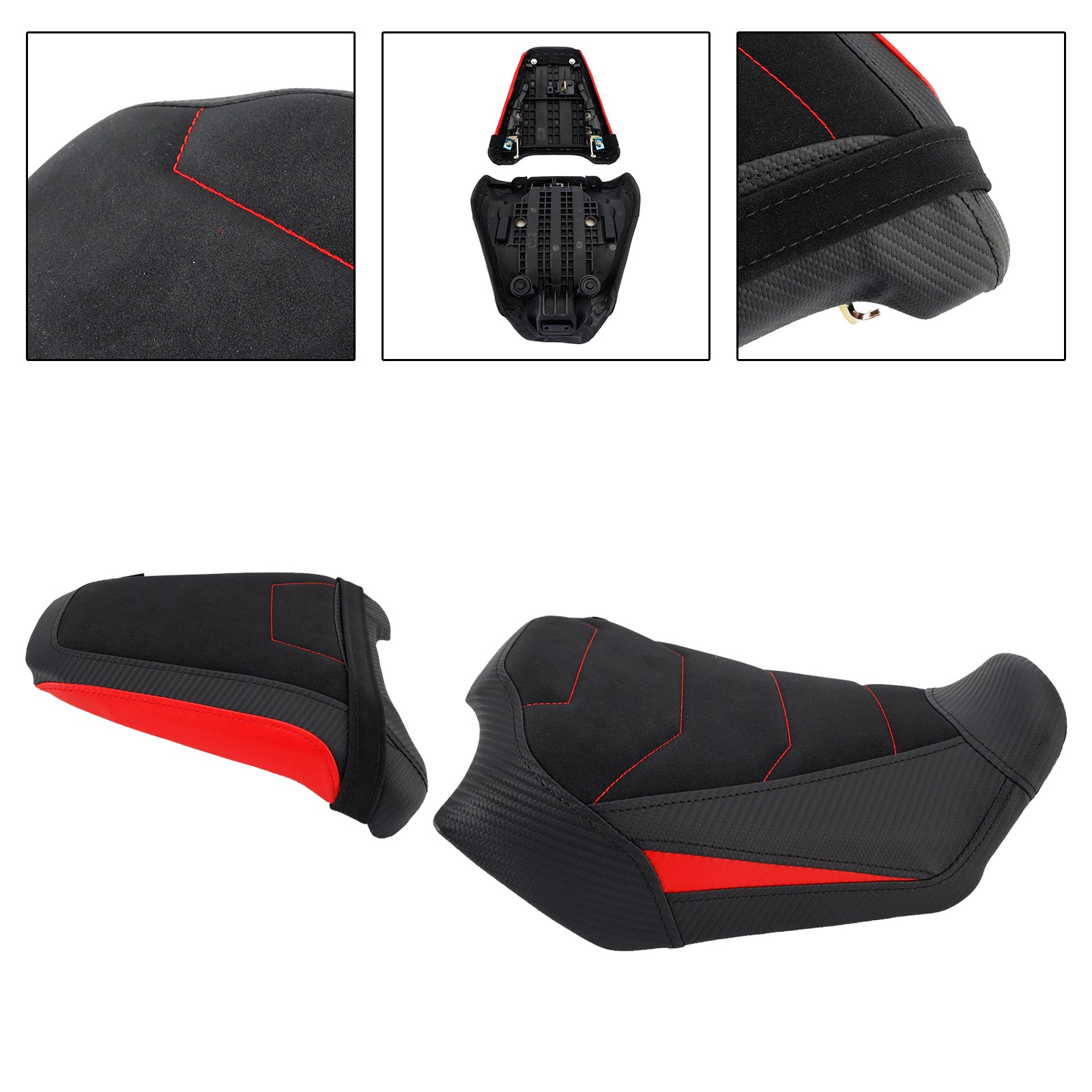 2024-2025 Honda Cb650R Cbr650R Front&Rear Raider Passenger Cushion Kit Red2