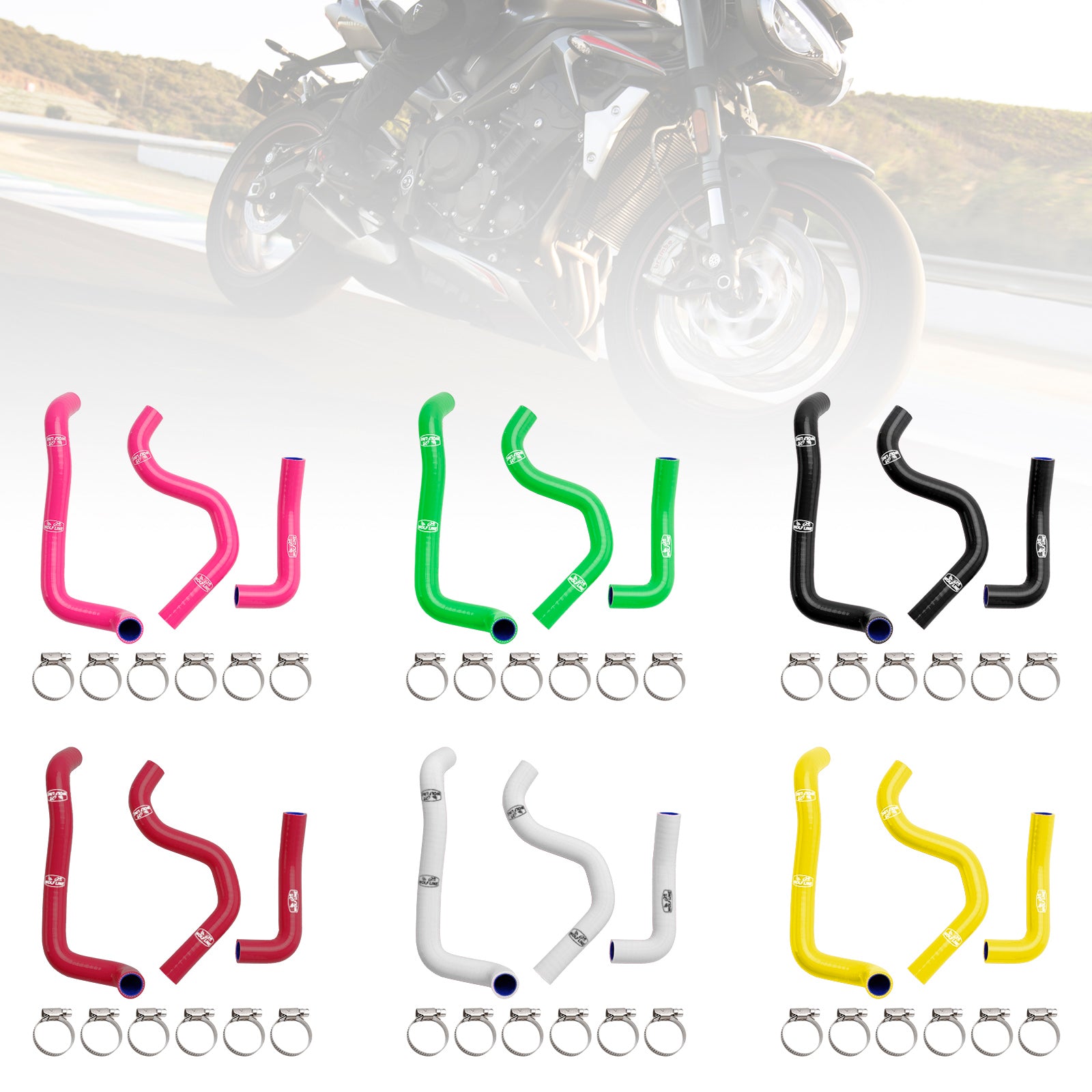 20-22 Street Triple 765 R RS Silicone Radiator Coolant Hose Kit