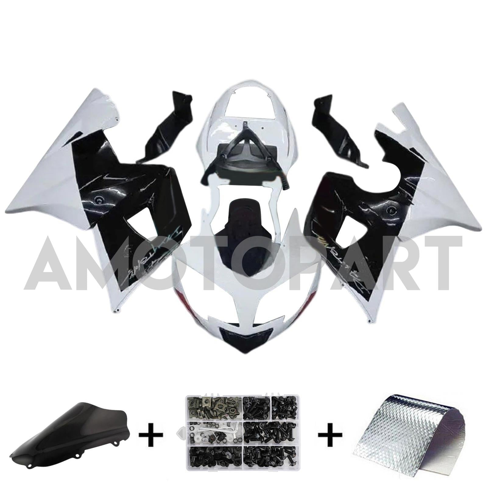Amotopart 2002-2005 Triumph Daytona 600 650 Black&White Style2 Fairing Kit