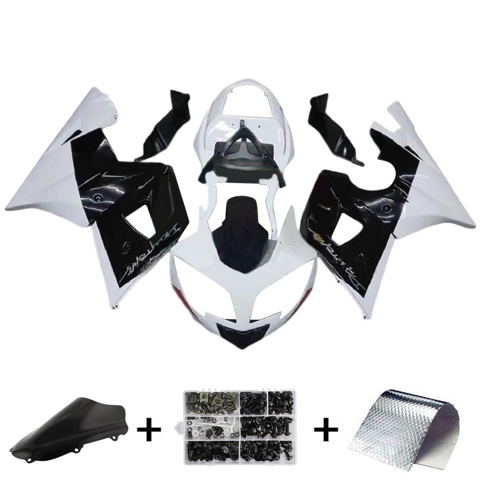 Amotopart 2002-2005 Triumph Daytona 600 650 Black&White Style2 Fairing Kit