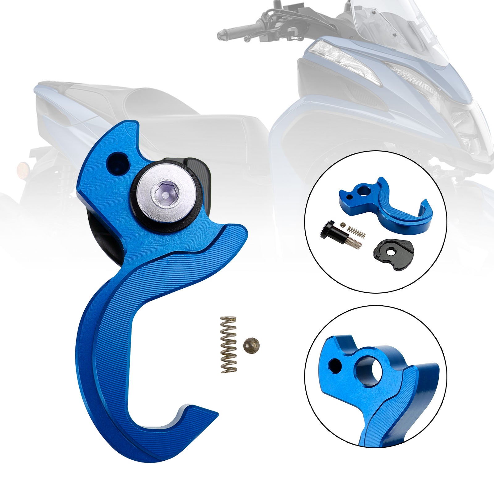 Soporte de almacenamiento con gancho para casco, color azul, apto para Yamaha Tricity 125 14-21 155 23