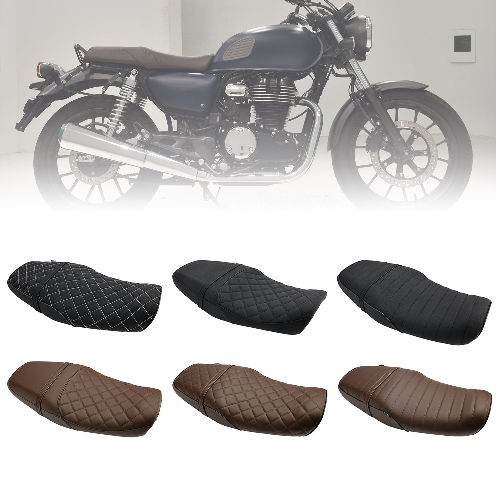 23-25 ​​Honda GB350S GB 350 S Rider Passenger Seat Frah BACH CUSHION Black Brown