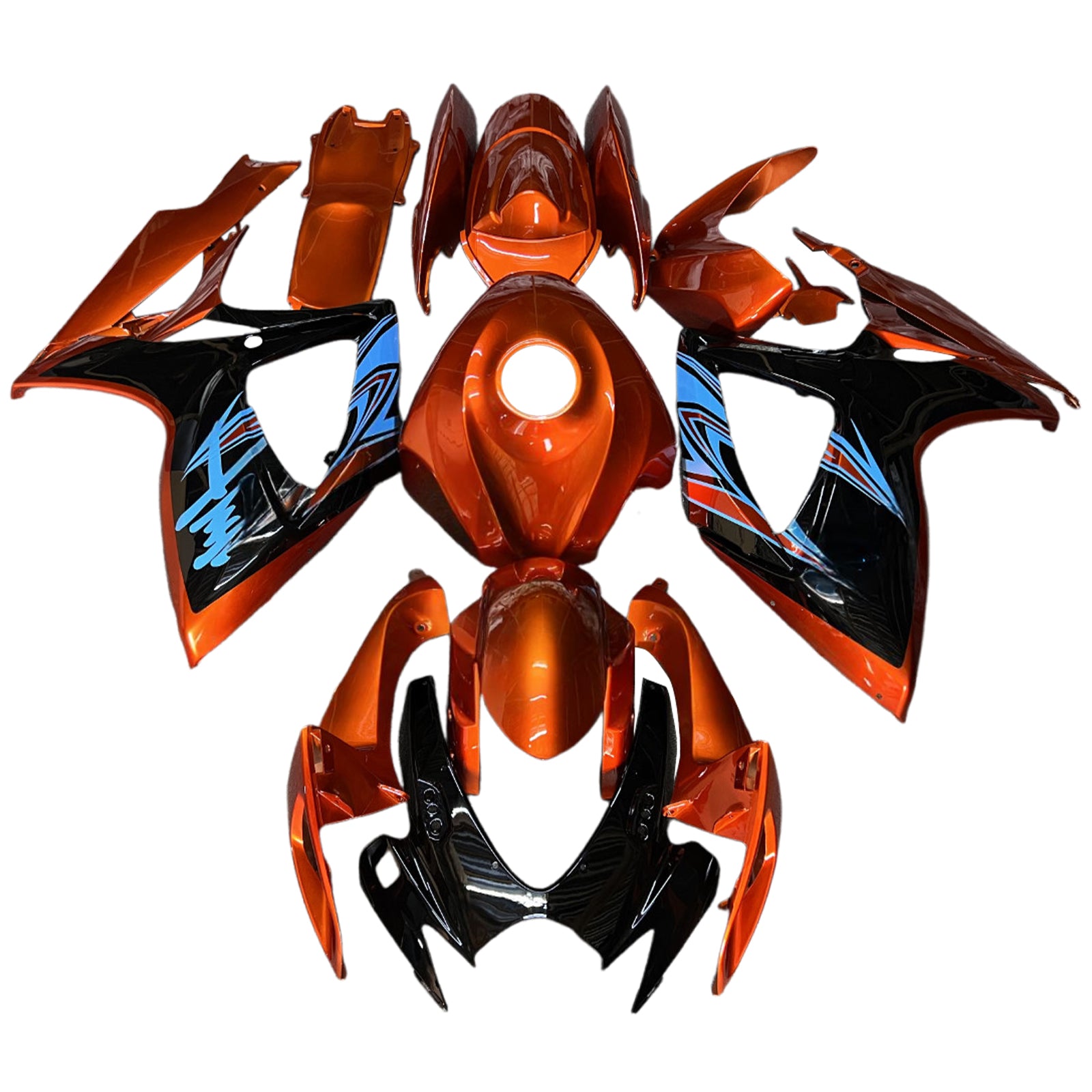 Amotopart 2006-2007 Suzuki GSXR 600/750 Orange Black Fairing Kit