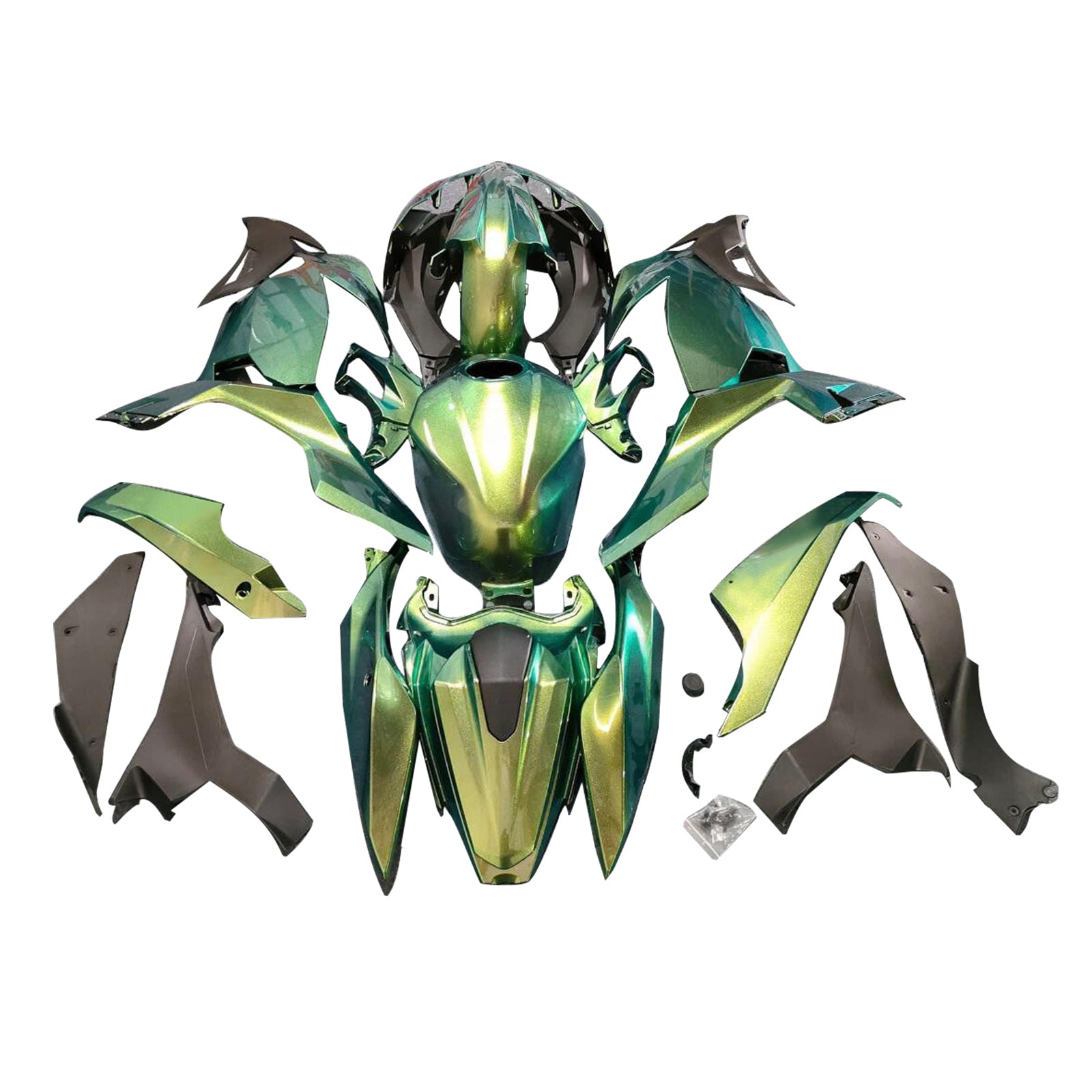 Amotopart 2018-2024 Kawasaki EX400 Ninja400 Gradient Green Yellow Fairing Kit