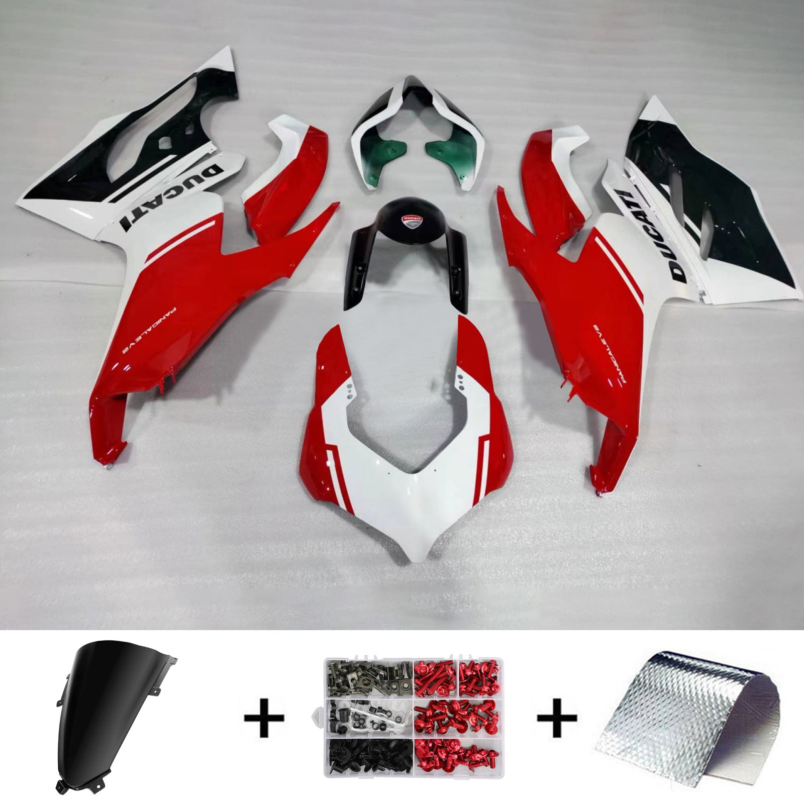 Amotopart 2020-2024 Ducati Panigale V2 Kit de carénage noir blanc rouge