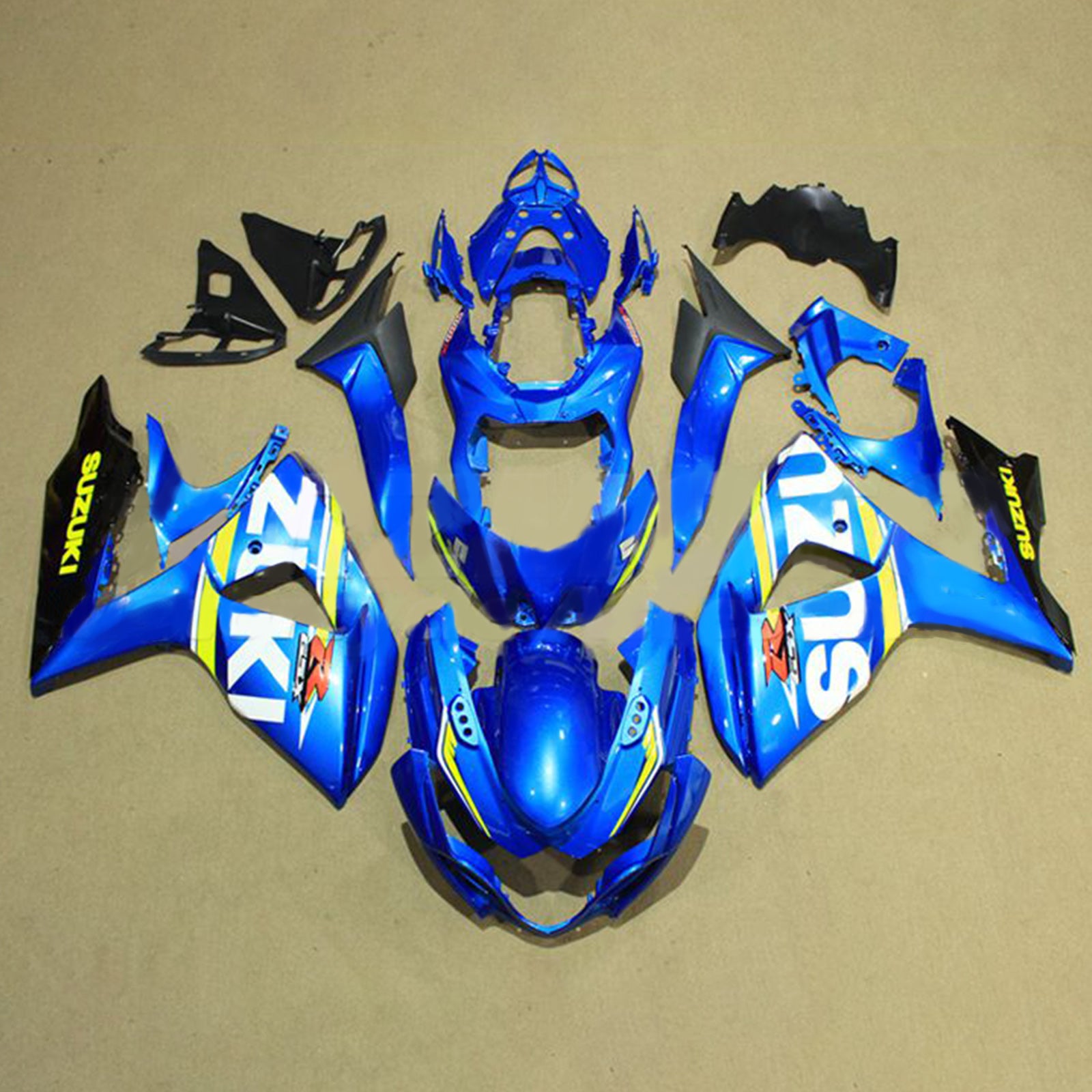 Amotopart 2009-2016 K9 GSXR1000 Suzuki Blue&Yellow Style2 Fairing Kit