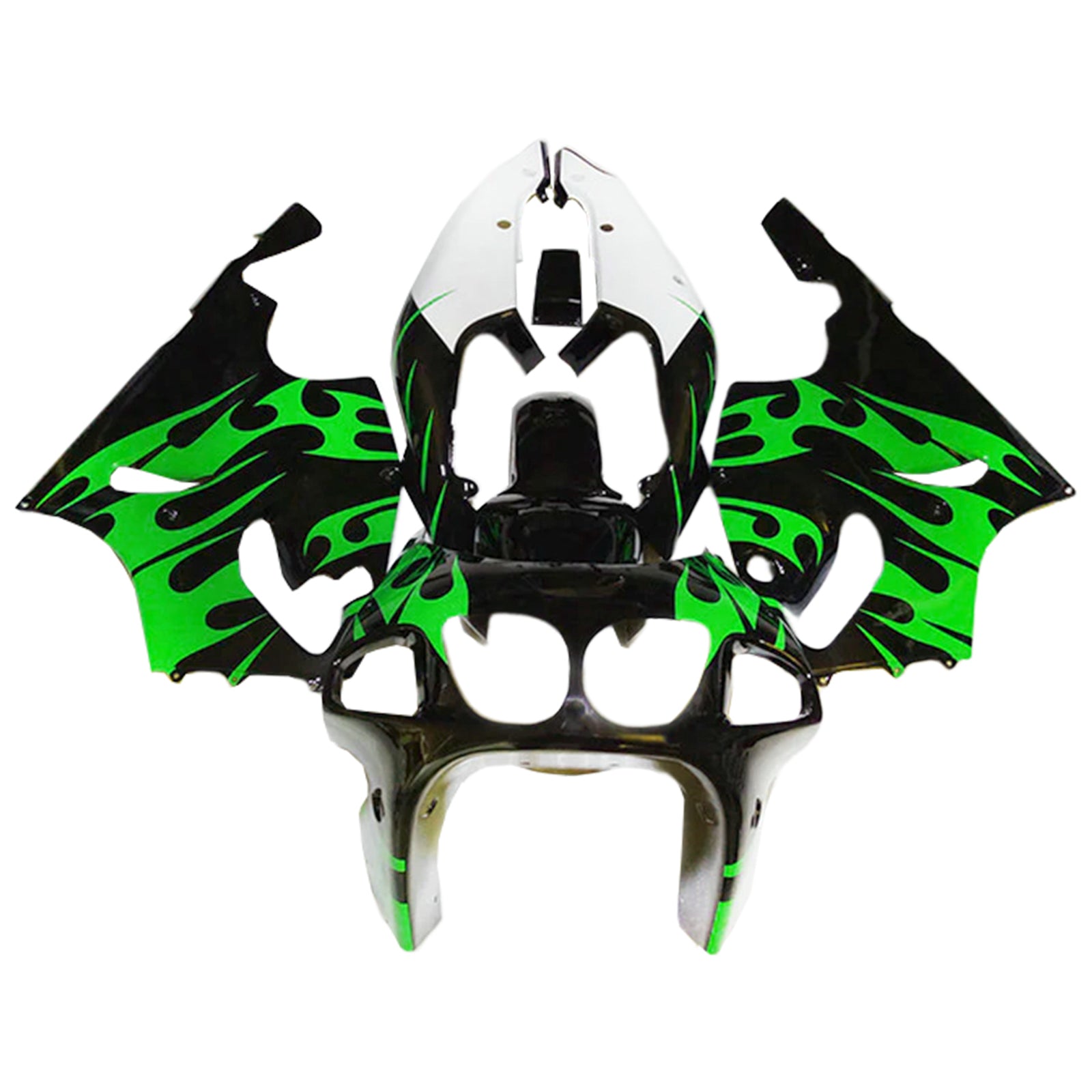 Amotopart 1996-2003 Kawasaki ZX7R White Black Green Fairing Kit