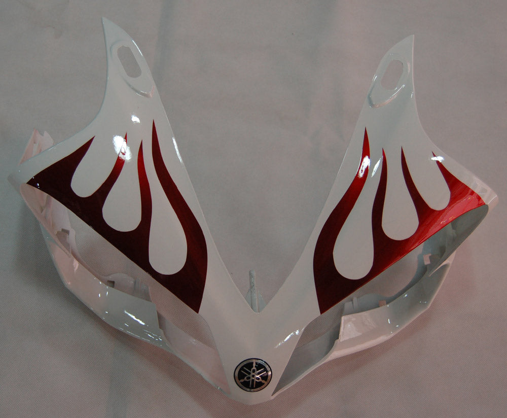 Amotopart 2007-2008 Yamaha YZF 1000 R1 White with Flame Fairing Kit