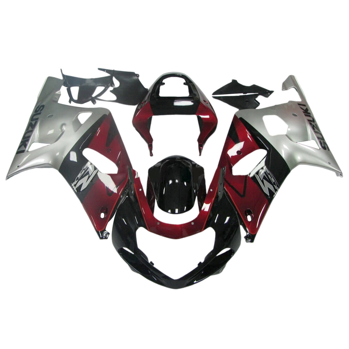 Amotopart 2001-2003 GSXR600 2000-2003 GSXR750 K1 Suzuki Dark Red Grey Fairing Kit