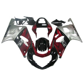 Amotopart 2001-2003 GSXR600 2000-2003 GSXR750 K1 Suzuki Dark Red Grey Fairing Kit