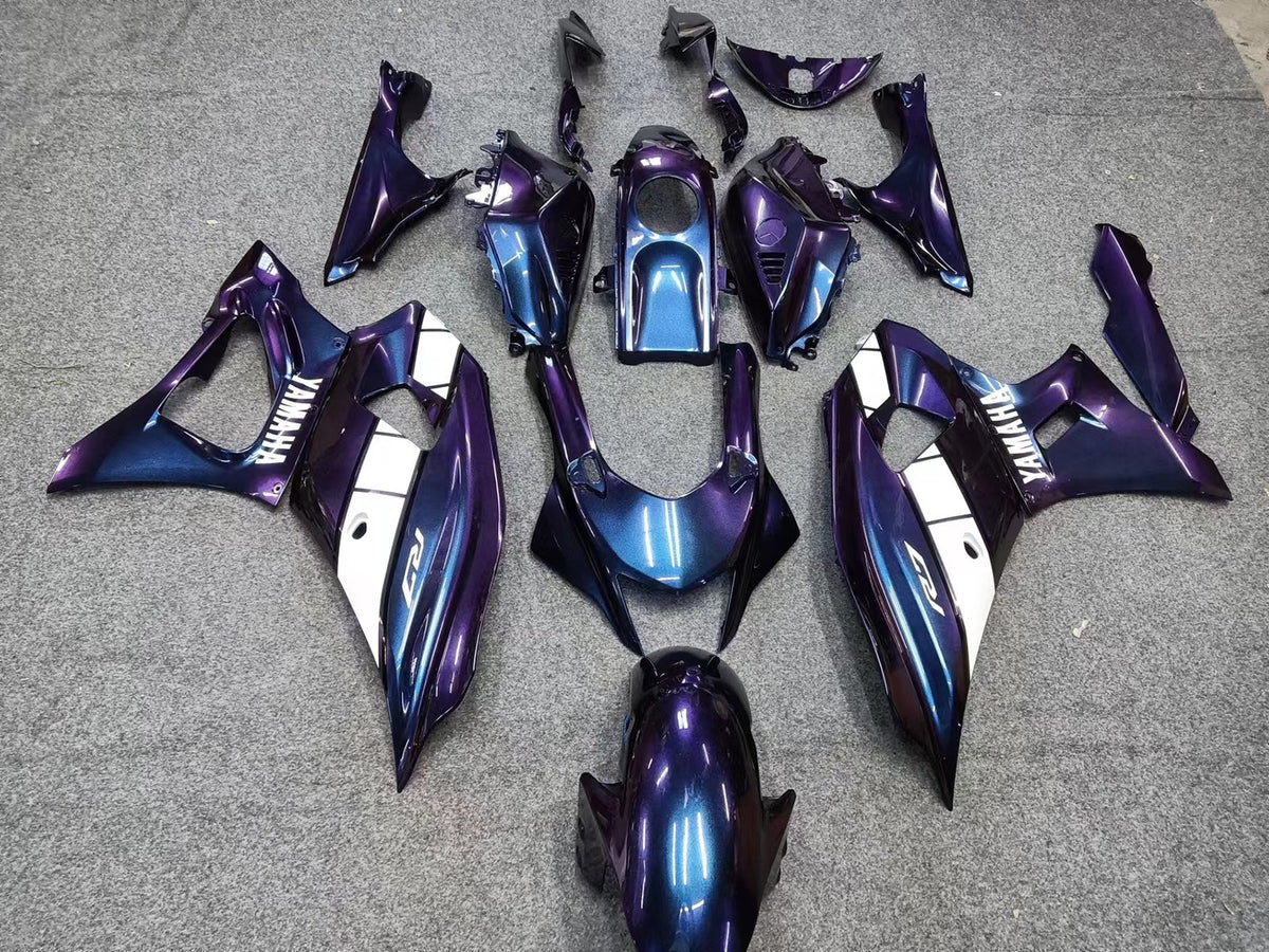 Amotopart 2021-2024 Kit carena Yamaha YZF-R7 sfumata blu e viola Style1