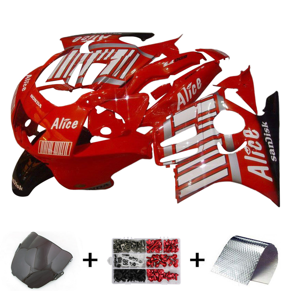 Amotopart 1997-1998 Honda CBR600 F3 Red Fairing Kit