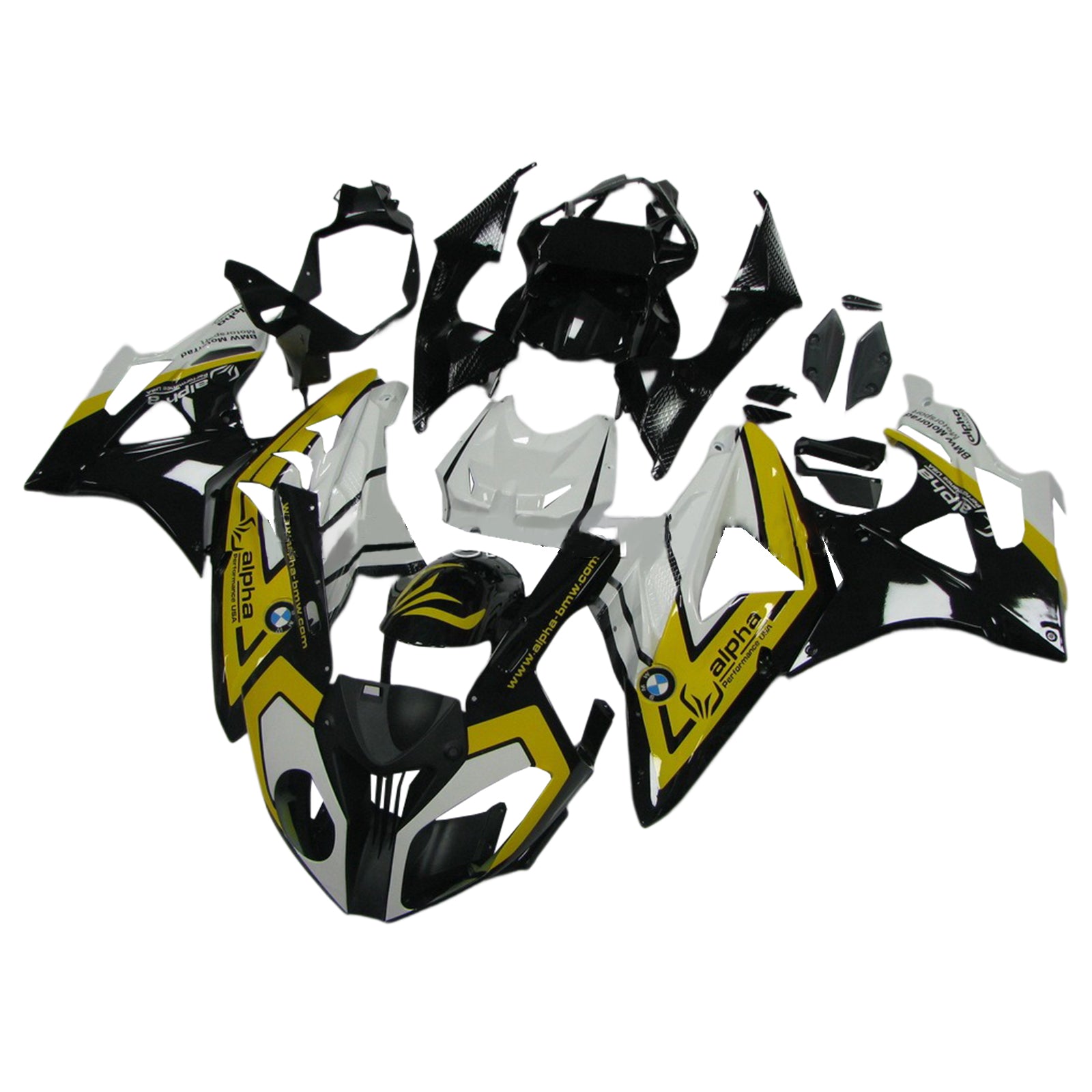 Amotopart BMW S1000RR 2009-2014 Yellow&Black Fairing Kit