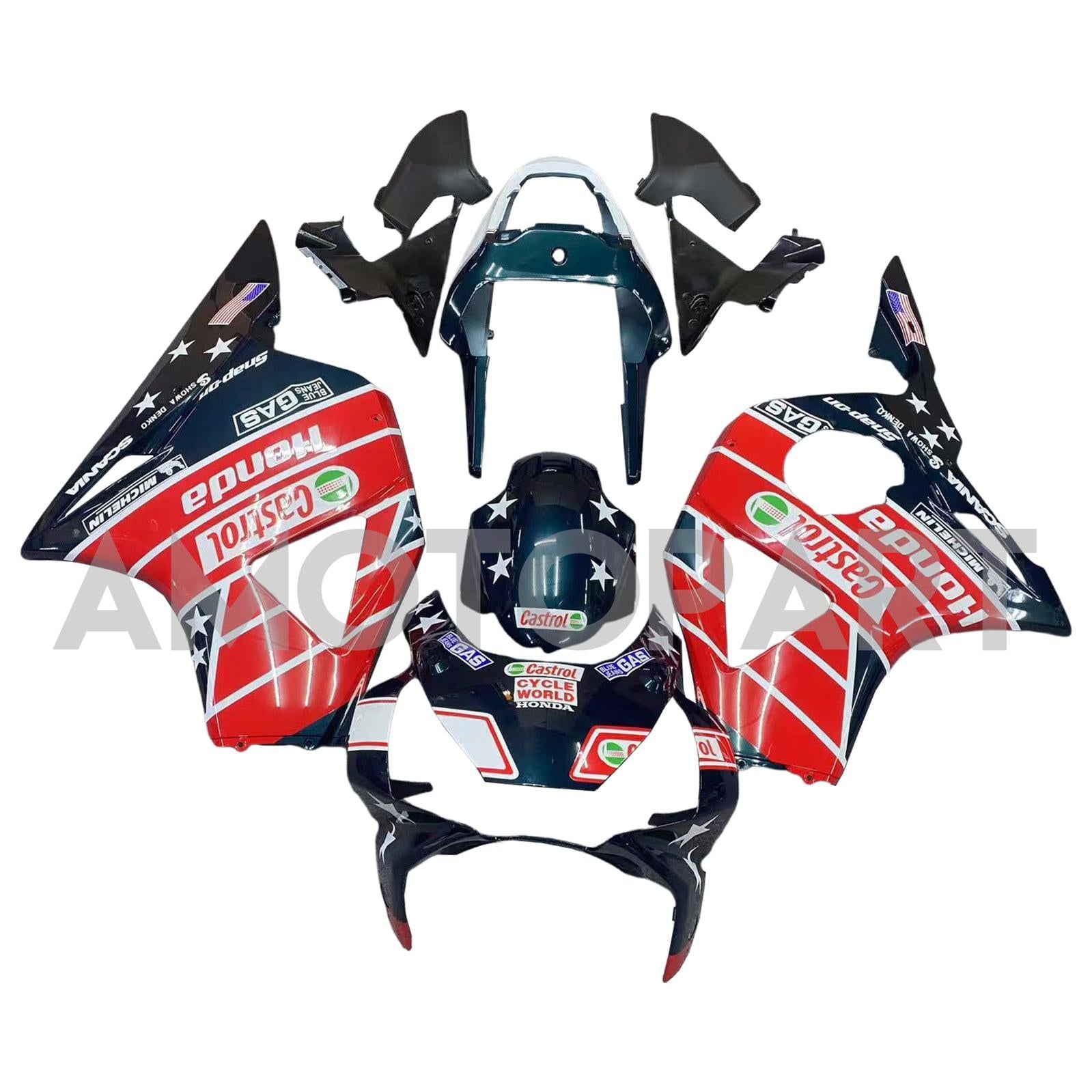 Amotopart 2002-2003 Honda CBR954 Red Black Fairing Kit