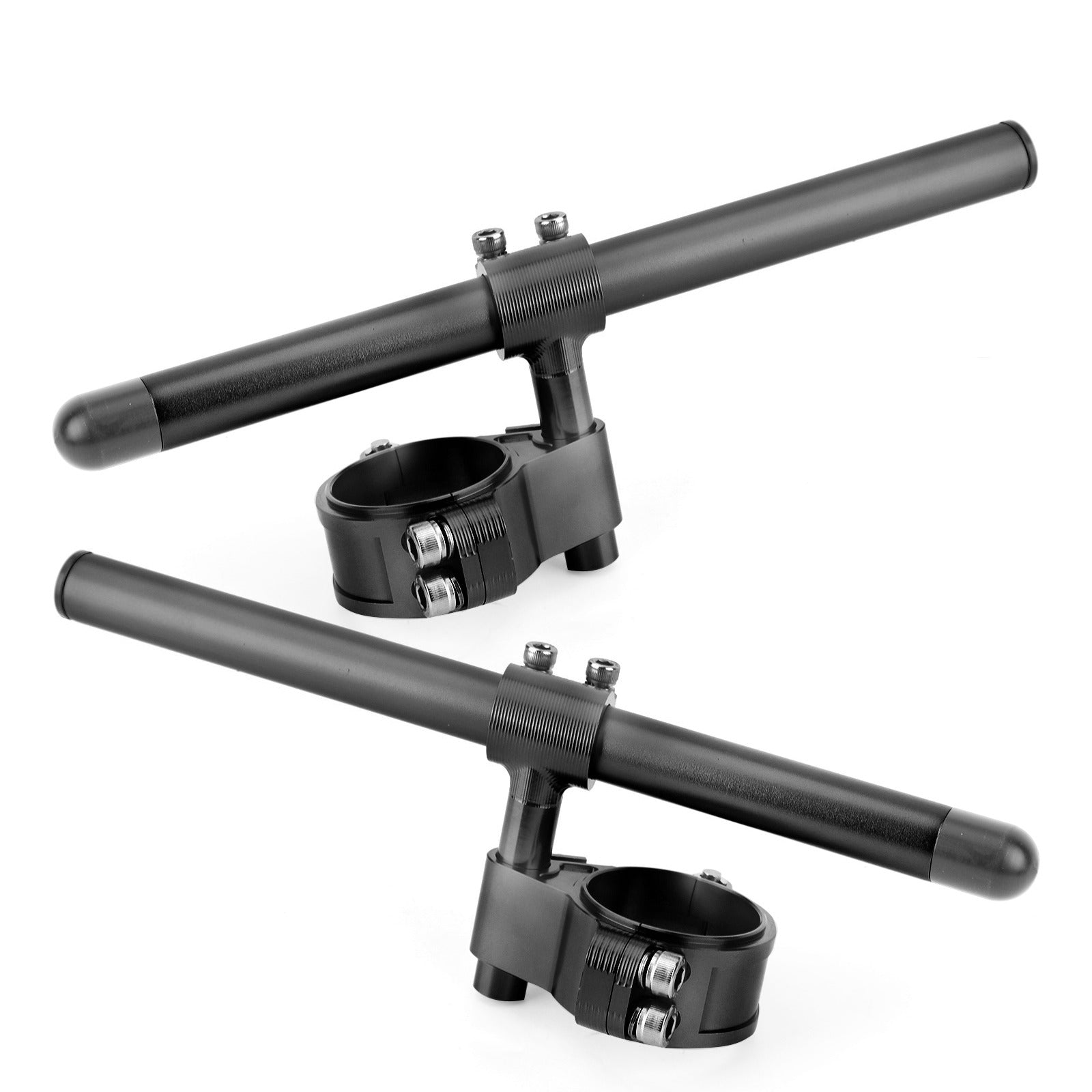 Universal Adjustable Rotatable CNC Billet Clip Ons Fork Tube Handlebar Kit 45mm Black