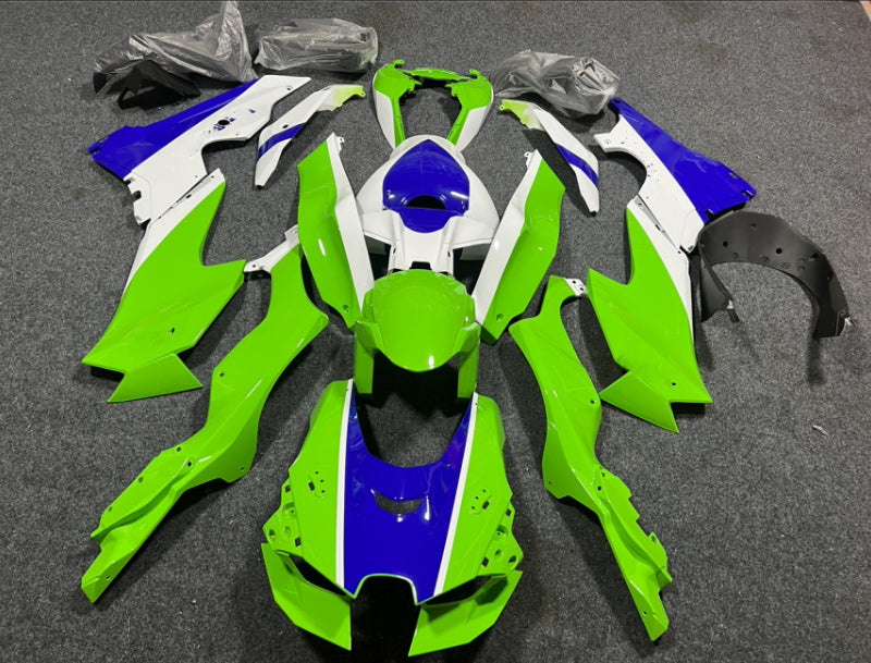 Amotopart 2021-2024 Kawasaki ZX 10RR ZX 10R Kit de carenado blanco azul verde