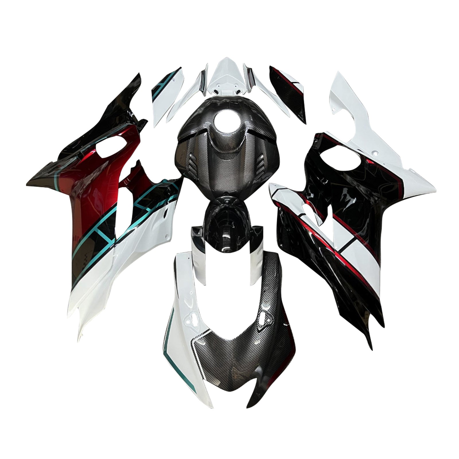 Amotopart 2017-2023 Yamaha YZF-R6 Carbon Fiber White Fairing Kit