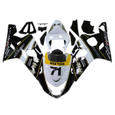 Amotopart 2004-2005 K4 GSXR 600/750 Suzuki Kit carena bianco e nero Style2