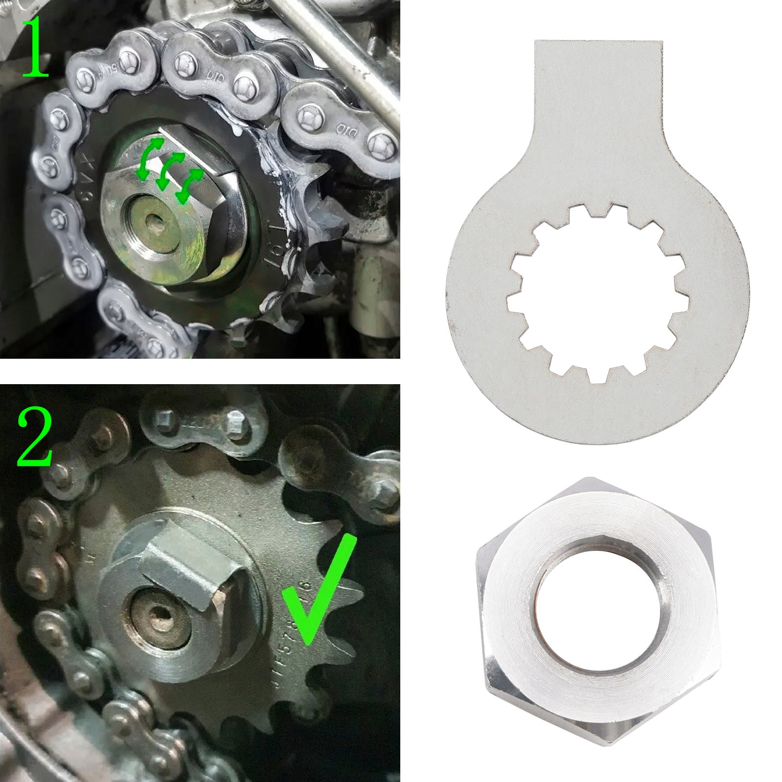 YAMAHA R6 YZF 600 1000 TDM 850 Front Sprocket Nut Lock Washer Tab Kit