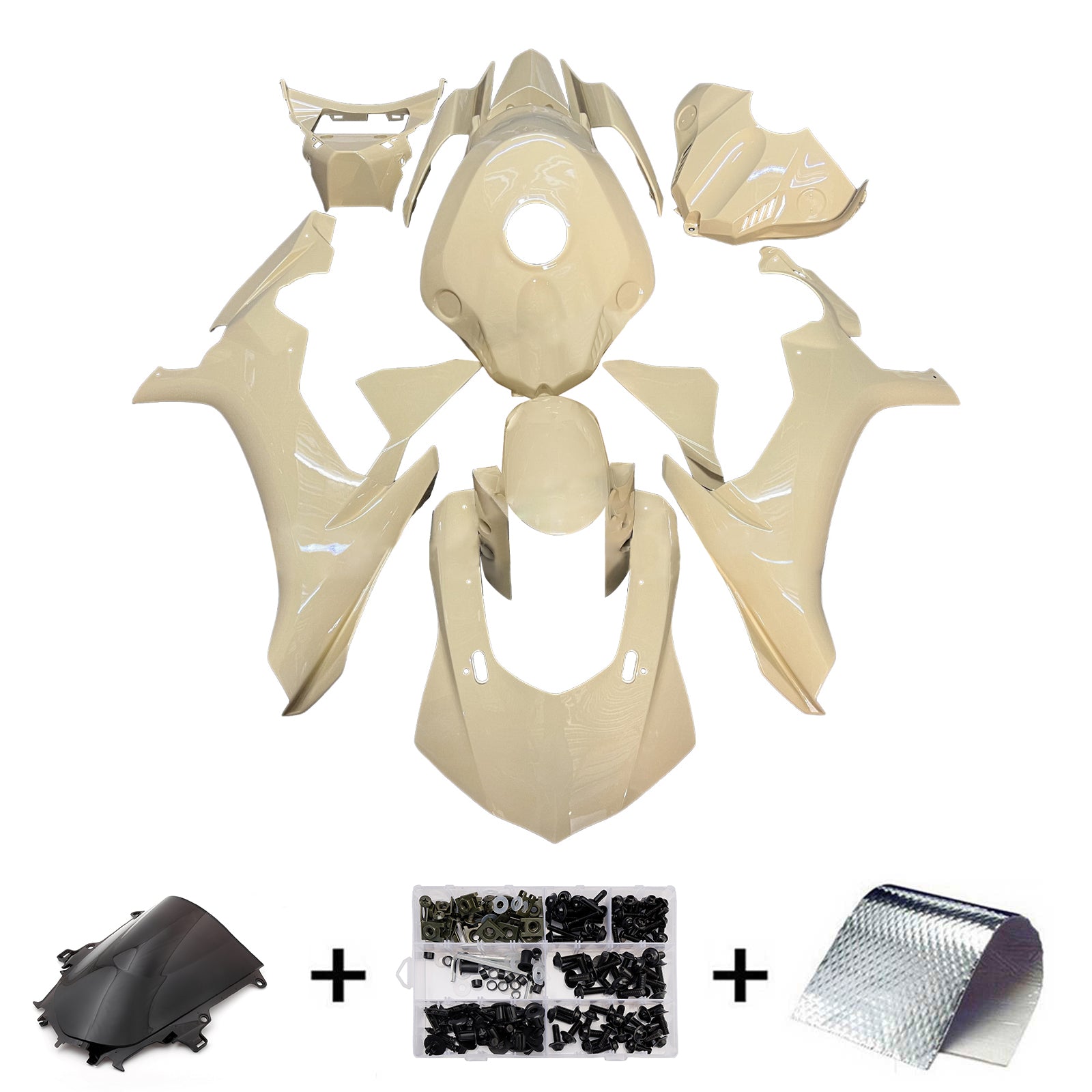 Amotopart 2015-2019 Yamaha YZF-R1 Light Yellow Fairing Kit