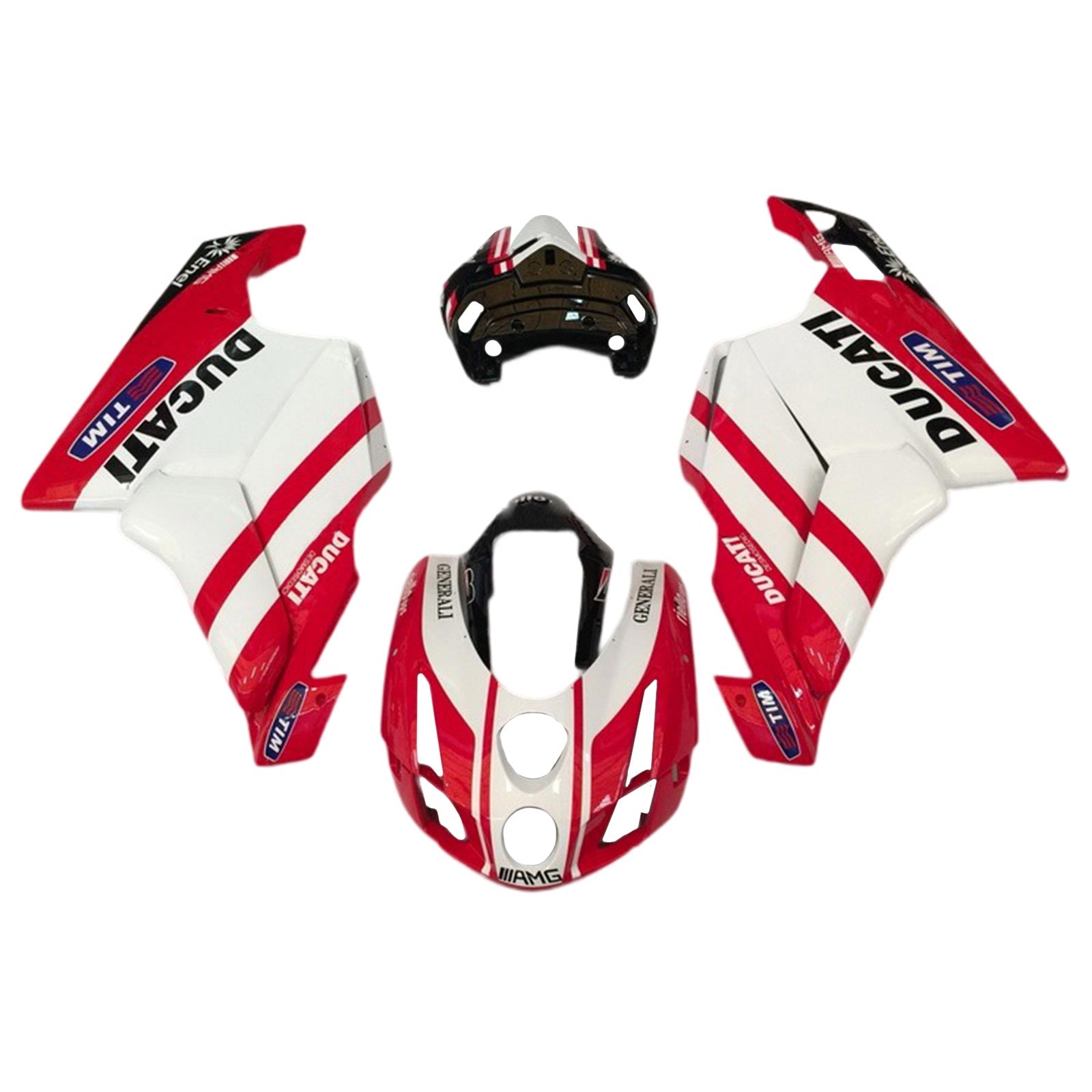 Amotopart 2003 2004 Ducati 999 749 Kit de carenado rojo y blanco Style3