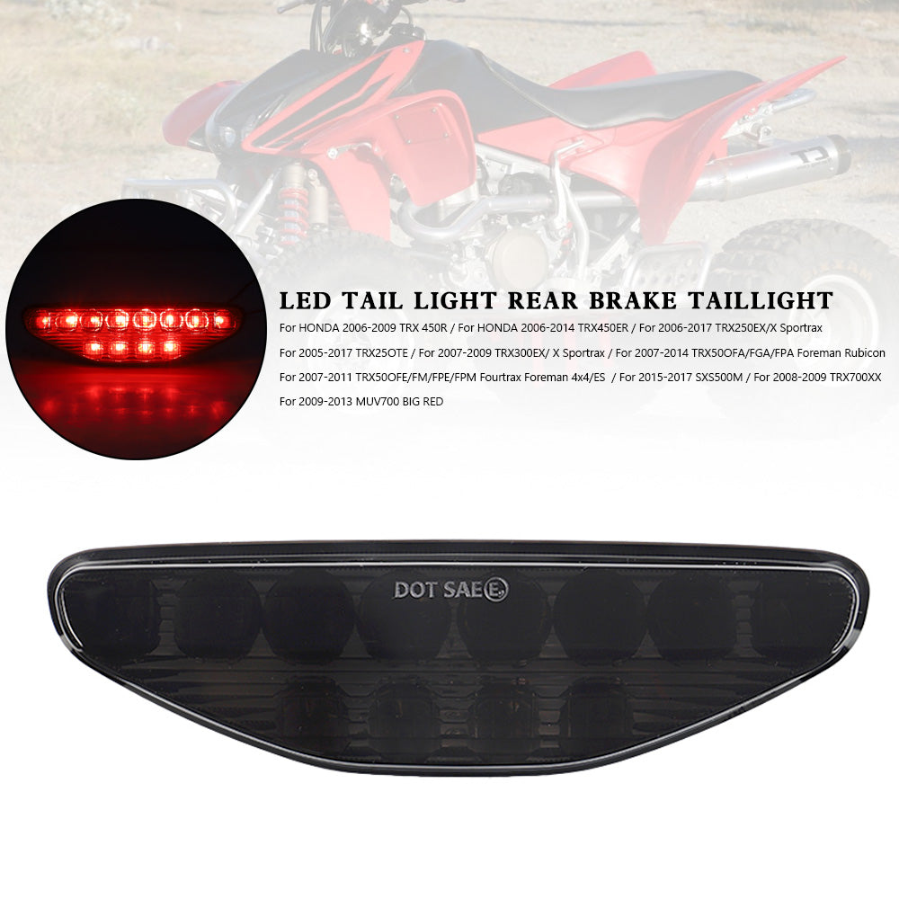 LED-Rücklicht für Hinterradbremse, Rücklicht für Honda TRX450R und TRX450ER 2006–2014, Schwarz