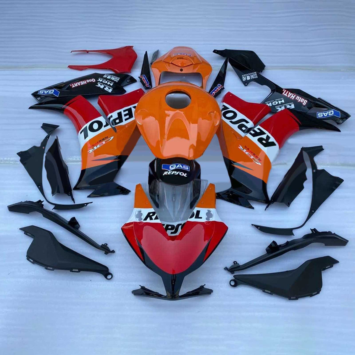 Amotopart 2012-2016 CBR1000RR Honda Kit de carénage rouge et orange