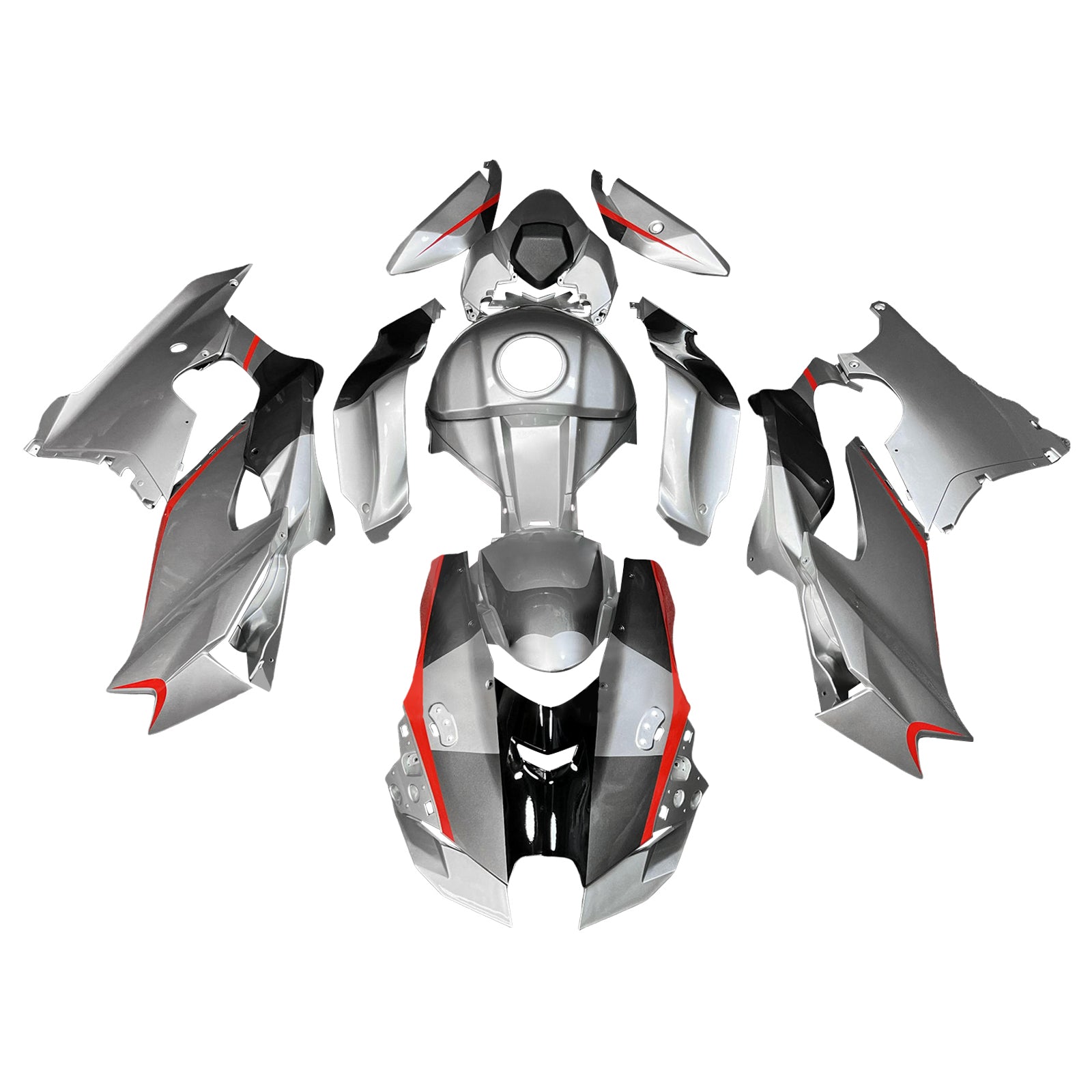 Amotopart 2021-2025 Kawasaki ZX14R ZZR1400 グレー フェアリングキット